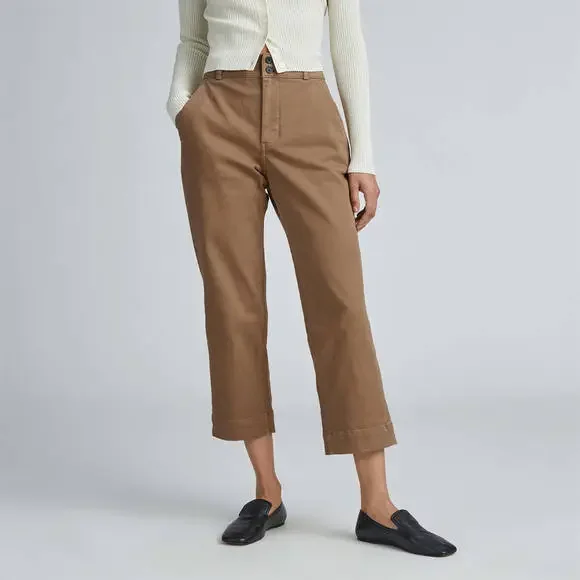 Everlane Women's Organic Straight-Leg Pant in Light Brown, Size 16 - Picture 2 of 5